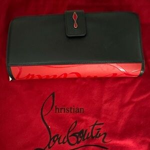 Christian Louboutin Paloma rubber-trimmed textured-leather wallet